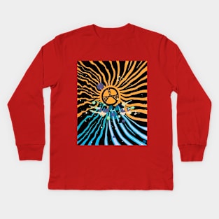 Plaintive Sun Orange Kids Long Sleeve T-Shirt